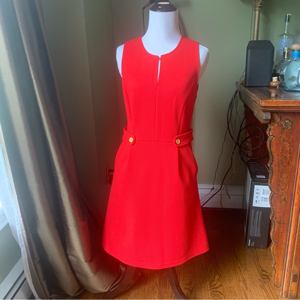 EUC Anthropologie Tabitha Red Sleeveless Lorel Dress Sz 4 w Pockets